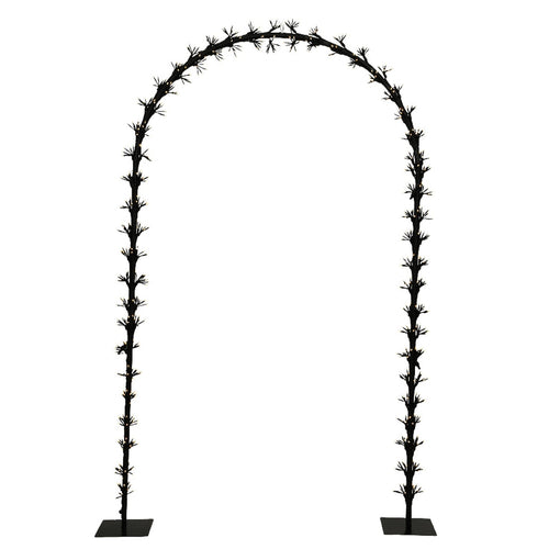 Figura luminosa di Arco, con ciuffi di led a luce bianco caldo in acrilico da 230 cm