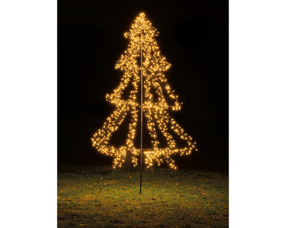 Figura luminosa Albero luminoso con led a luce bianco caldo 8 funzioni in acrilico