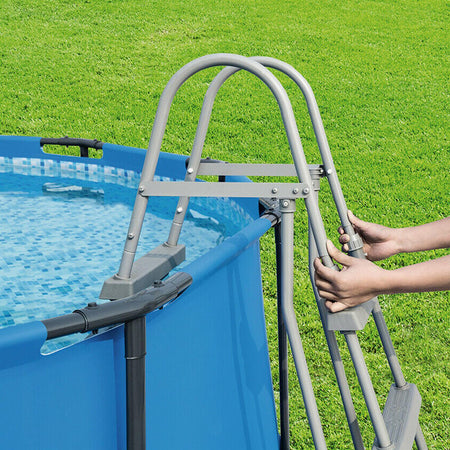 Scaletta per piscina fuori terra a doppia salita con gradini antiscivolo rimovibili