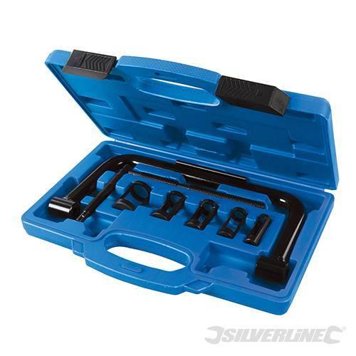 Set di compressore di molle per valvole adattatori bulloni Silverline 10pezzi Silverline