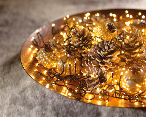 Catena lineare a LED luce calda con 8 funzioni luminose, rotolo da 27 metri