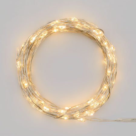 Luci di natale catena con Micro Led e filo in metallo a batteria per esterno