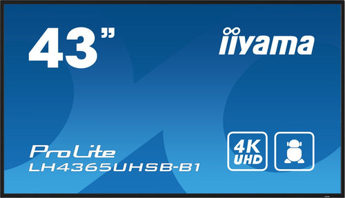 Iiyama lh4365uhsb-b1 visualizzatore di messaggi design chiosco 108 cm (42.5\) led wi-fi 800 cd/m² 4k ultra hd nero processore integrato android 11 24/7