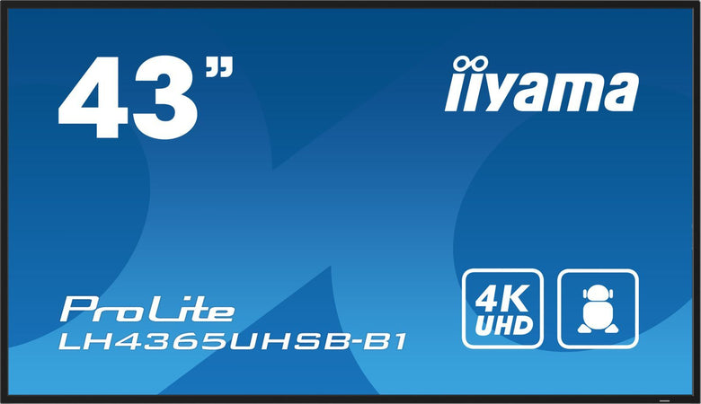 Iiyama lh4365uhsb-b1 visualizzatore di messaggi design chiosco 108 cm (42.5\") led wi-fi 800 cd/m² 4k ultra hd nero processore integrato android 11 24/7