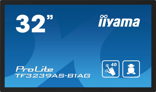 Iiyama tf3239as-b1ag visualizzatore di messaggi pannello piatto per segnaletica digitale 80 cm (31.5\) led 500 cd/m² 2.4k ultra hd nero touch screen processore integrato android 24/7