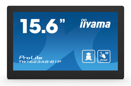 Iiyama tw1623as-b1p visualizzatore di messaggi pannello piatto interattivo 39,6 cm (15.6\) wi-fi 450 cd/m² double full hd nero touch screen processore integrato android 24/7