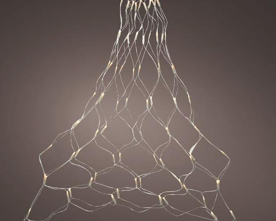 Rete decorativa a LED luminosi luce calda per esterno cavo trasparente