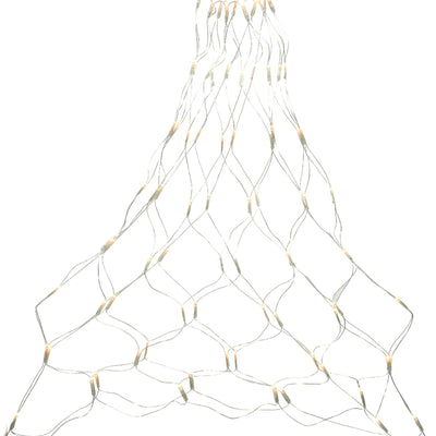 Rete decorativa a LED luminosi luce calda per esterno cavo trasparente