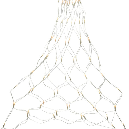 Rete decorativa a LED luminosi luce calda per esterno cavo trasparente