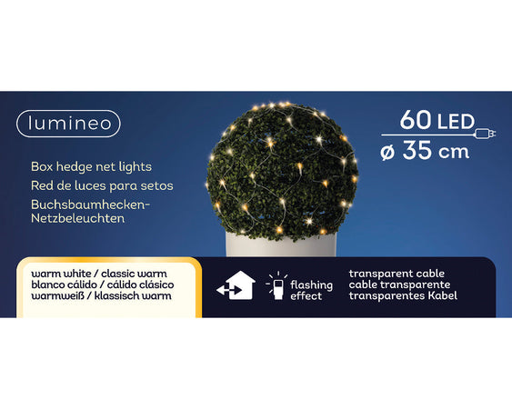 Rete decorativa a LED luminosi luce calda per esterno cavo trasparente