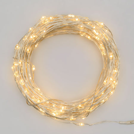 Luci di natale catena con Micro Led e filo in metallo a batteria per esterno