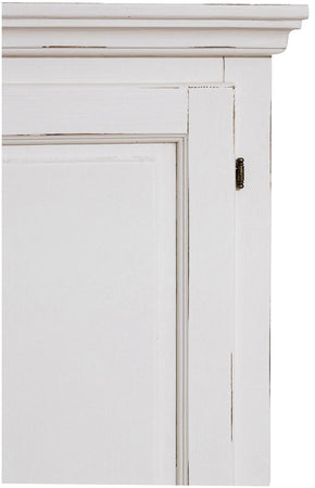 Biscottini Stipo Country in legno massello di tiglio finitura bianca anticata L72xPR40xH173 cm. Made in Italy
