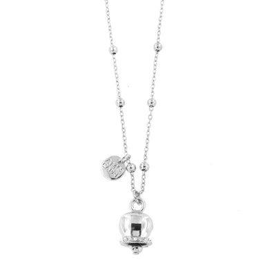 BYSIMON - Collana in Metallo con campanella portafortuna pendente, impreziosita da cristalli