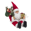 Babbo Natale pupazzo seduto Tradizionale con vestito Rosso per Interni ed Esterni h 30 cm