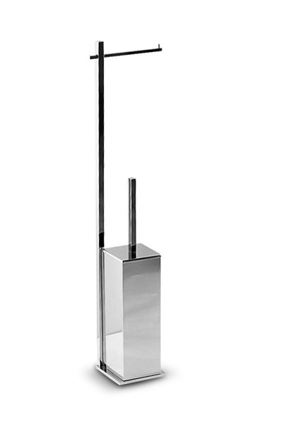 Piantana bagno water antibatterica in ottone cromato, base cm 10 x 10 - piantana bagno