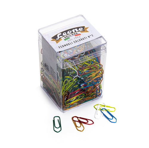 Barattolo 500 Fermagli Colori Metal N.2 Mm26 Leone Color