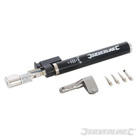 Saldatore a gas Silverline accensione elettronica e regolazione calore portatile Silverline