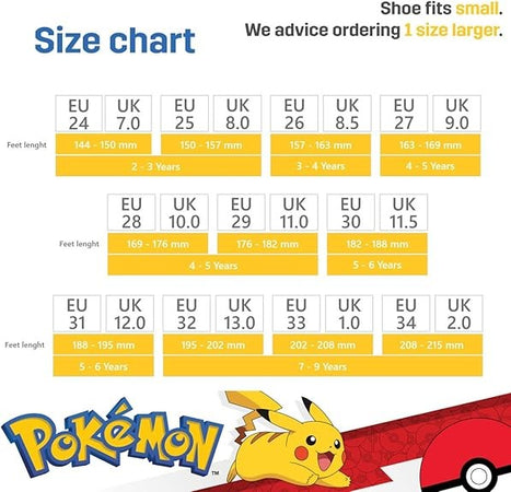 Scarpe Pokemon Pikachu con luci numeri dal 24 al 3 nero