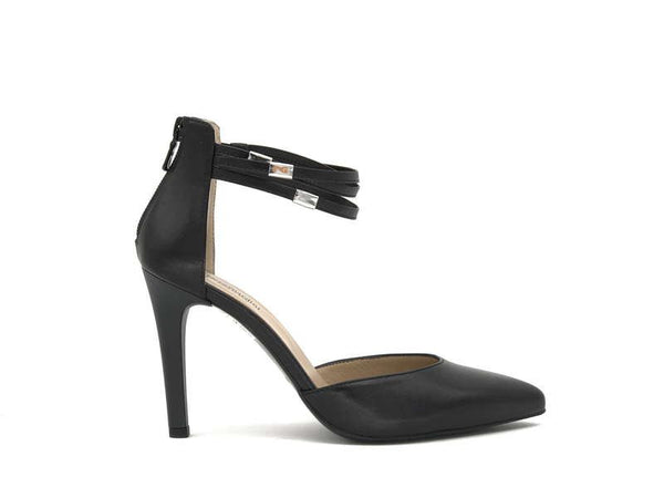 NERO GIARDINI Décolleté in pelle nera con cinturino P805490DE 100