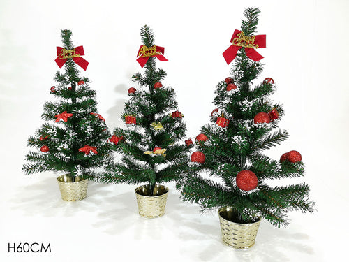 Albero Innevato 60cm Rosso 3 Assortimenti