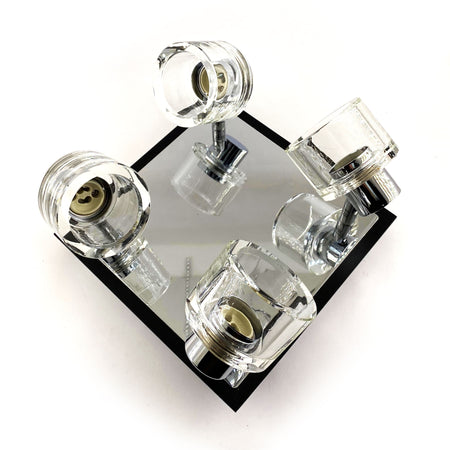 Plafoniera quadrata 4 faretti con vetro GU10 4X50W Aleyay