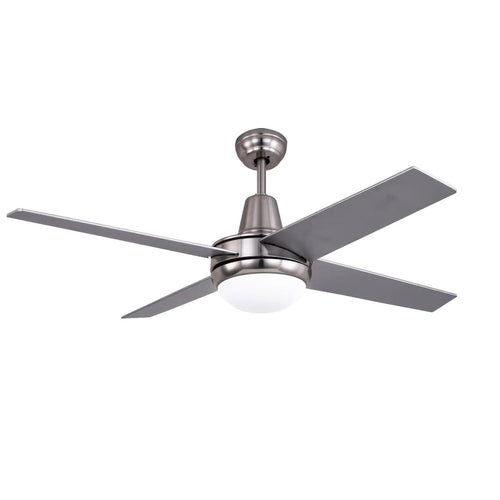 Ventilatore a soffitto moderno con 4 pale in mdf luce 60 w con telecomando 122 cm