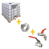 Adattatore in alluminio per cisterne 1000 lt 60 mm tipo cubo binz con filetto da 1