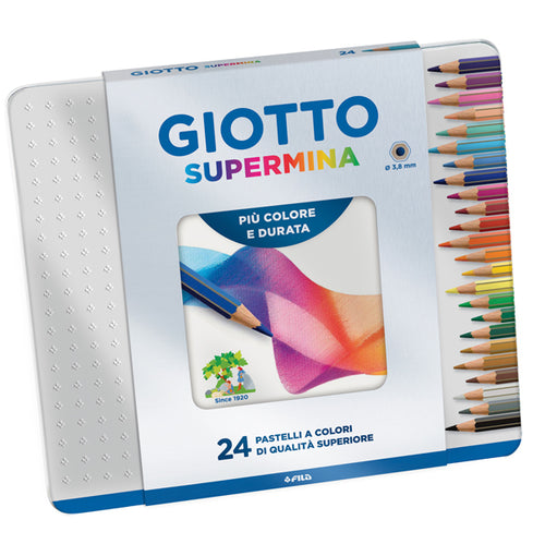 Astuccio Metallo 24 Pastelli Supermina Giotto