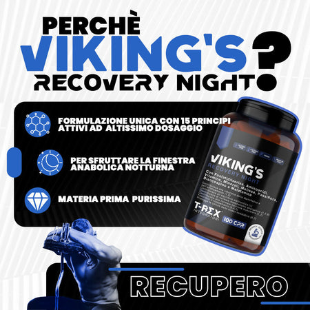 Viking's gh plus integratore glutammina, arginina, lisina, acido aspartico, zma, fosfatidilserina, ornitina okg | per recupero muscolare notturno e aumento anabolismo - 100 cpr da 1500 mg
