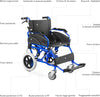 Sedia a Rotelle Pieghevole Super-Leggera Da Transito in Alluminio