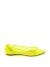 Christian Louboutin Ballerina a Punta in Mesh Giallo Fluo da donna