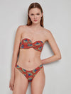 Costume Gisela 2/30241BT taglia M, bikini fantasia tribale, top bandeau con ferretto e foam, slip taglio a V, spalline multiposizione.