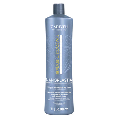 Cadiveu brasil cacau kit nanoplatia composto da: fluido nanoplastia 1000 ml + anti residue shampoo 1000 ml + deep conditioner mask 1000 ml