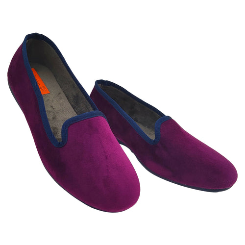 Dorea magiche ballerine donna scarpe in vellutino rasato eleganti friulane per ricevimenti, vera produzione artigianale spagnola