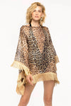 4GIVENESS | Caftano corto Rose Leopard