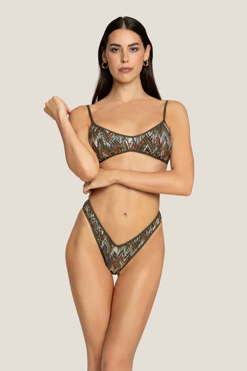 4GIVENESS | Bikini top e slip Geometrical Net