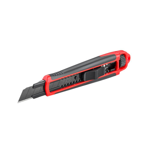 Taglierino di precisione e di alta qualità con rotella blocca-lama e lame a spezzare inossidabili, rivestite in carbonio 18mm