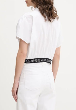 KARL LAGERFELD CAMICIA KLJ CROPPED WOVEN SHIRT da donna