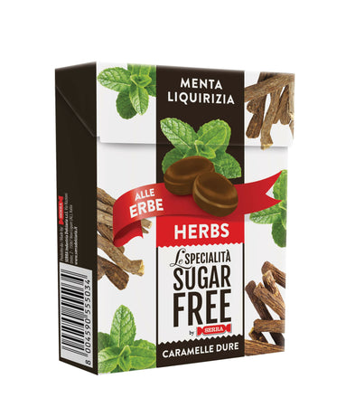 Caramelle senza zucchero alle Erbe Menta e Liquirizia 50g Serra gusto pieno e intenso