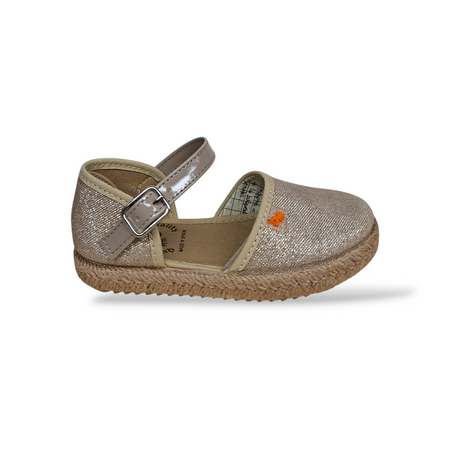Espadrillas Bambina Beige VUL-LADI con Fibbia – Scarpe Cerimonia Estate Taglie 24-37