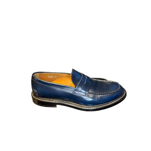 DOUCAL'S mocassini uomo doucal's - penny moc horse goose+f.do nero - blu da uomo