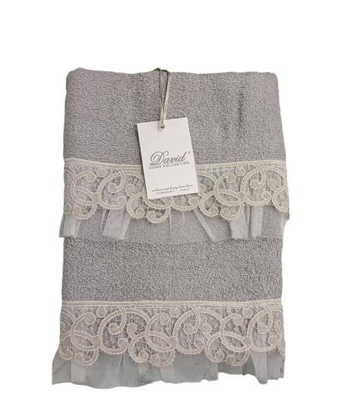 Set Asciugamani 1+1 David Cigno  Spugna di Cotone