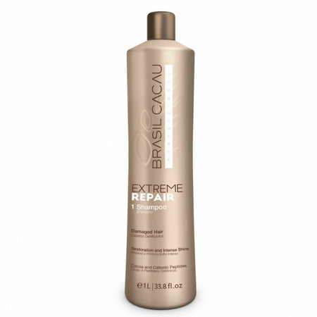 Cadiveu brasil cacau extreme repair shampoo 1000 ml, detergente delicato ideale per capelli danneggiati.