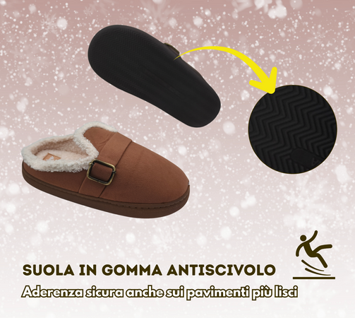 Terranova ciabatte donna invernali con pelo, calde pantofole peluche in memory foam, confort stravolgente