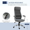 Sedia da Ufficio Ergonomica Girevole, Altezza Regolabile e Dondolamento, Poltrona in Tessuto a Rete 65x67x119-129cm Grigio DF4921-385CGFD4