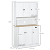 credenza alta armadio Mobile per microonde Dispensa Cucina in Legno con Armadietti e Cassetto Stile Country, 101x39x180cm, Bianco  soggiorno salotto sala pranzo F835-112V83WTA