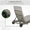Sdraio da Giardino in Rattan PE con Schienale Regolabile e Cuscino, 207x70x70cm, Grigio 862-030GY