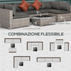 Set Salotto da Esterni 4 Pezzi con 3 Divani e 1 Tavolino da Caffè, in Rattan PE, Cuscini Inclusi 860-221