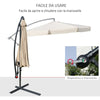 Ombrellone da Giardino Ø2.7x2.7m a Braccio con Tettuccio Regolabile, Marrone Chiaro 84D-161LR