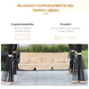 Dondolo da Giardino 3 Posti Lettino e Gazebo Design 3 in 1 con Tettuccio, 256x172x248cm, Beige 84A-056